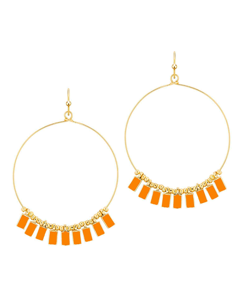 Circle w/ Epoxy Beads Earring