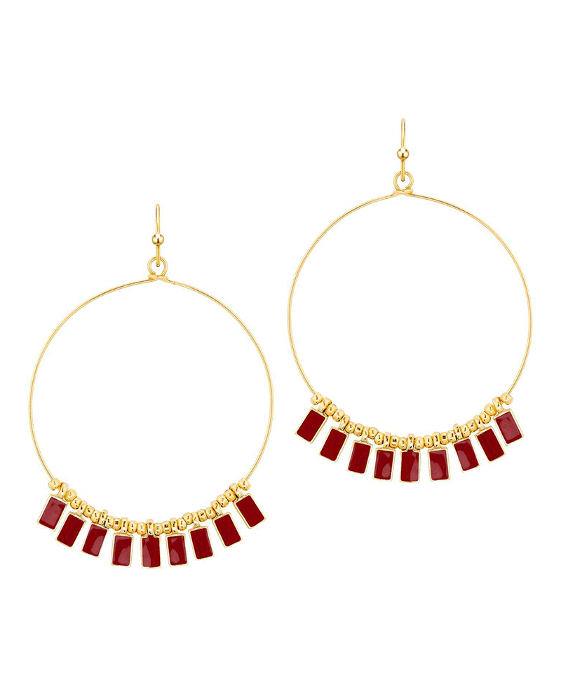 Circle w/ Epoxy Beads Earring