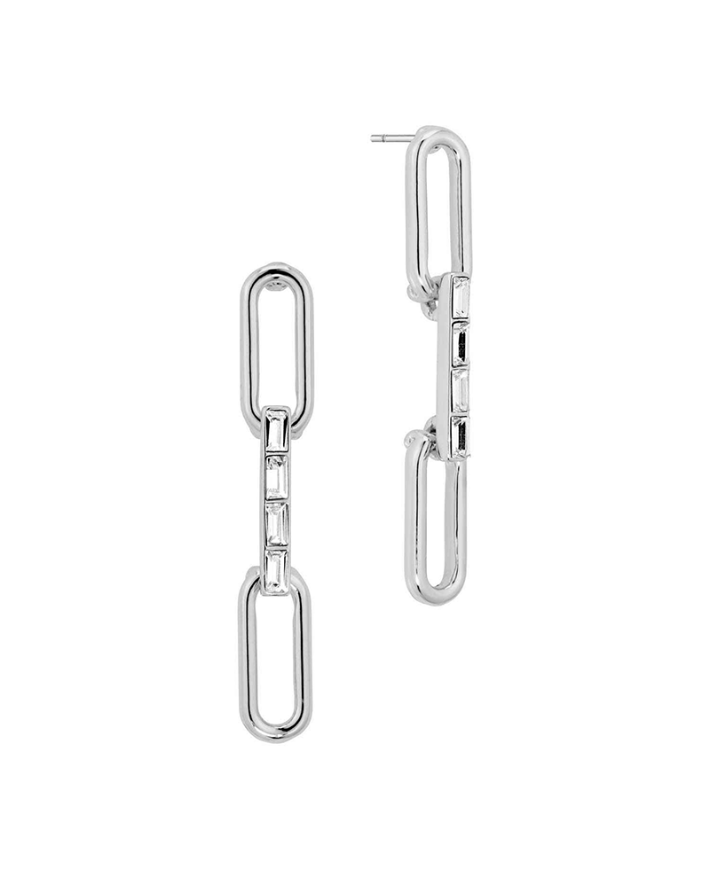 Pave Baguette Drop Post Earring