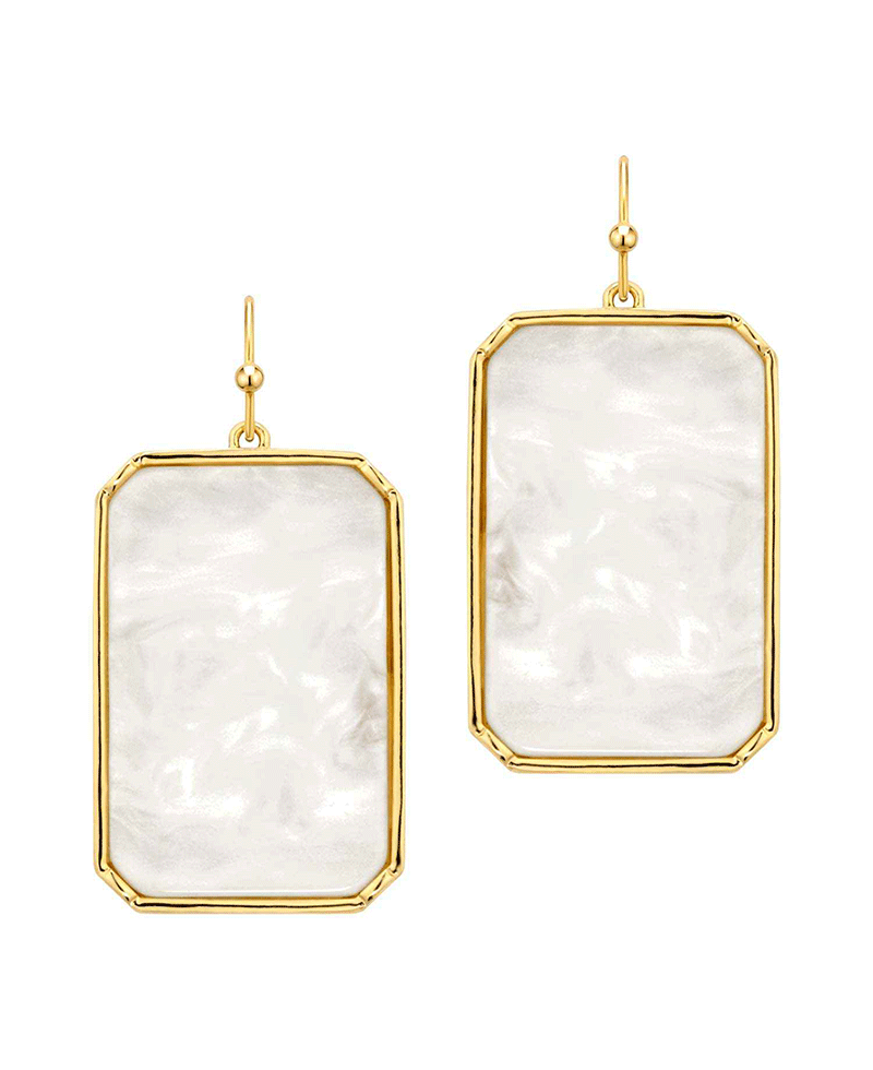 Rectangle Metal Fram Earring