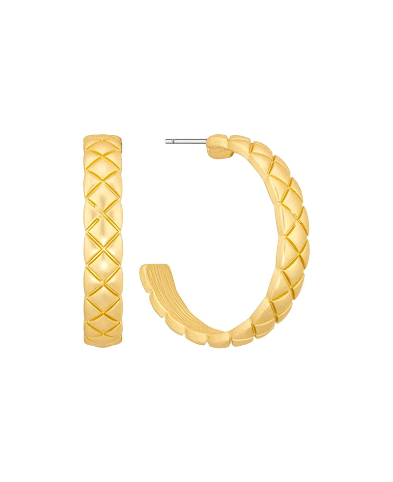 Metal Texture 30mm Hoop Earring