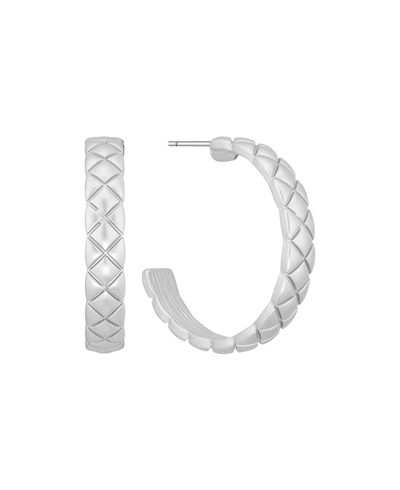 Metal Texture 30mm Hoop Earring