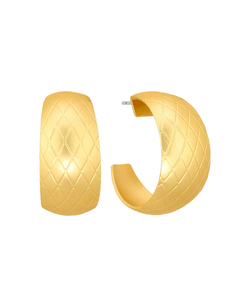 Metal Texture 30mm Hoop Earring