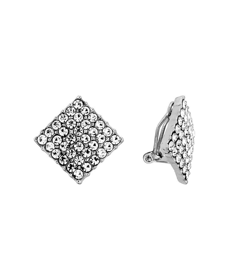 Paved Rhinestone Clip On Earring