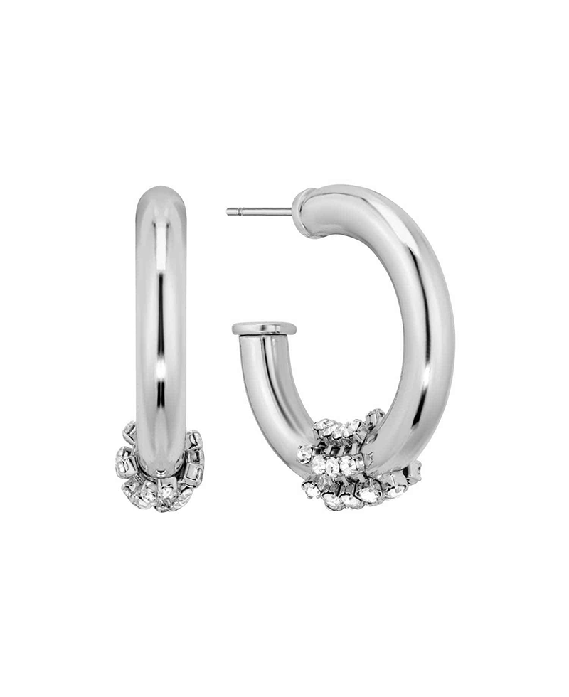 Paved Crystal 25mm Hoop Earring
