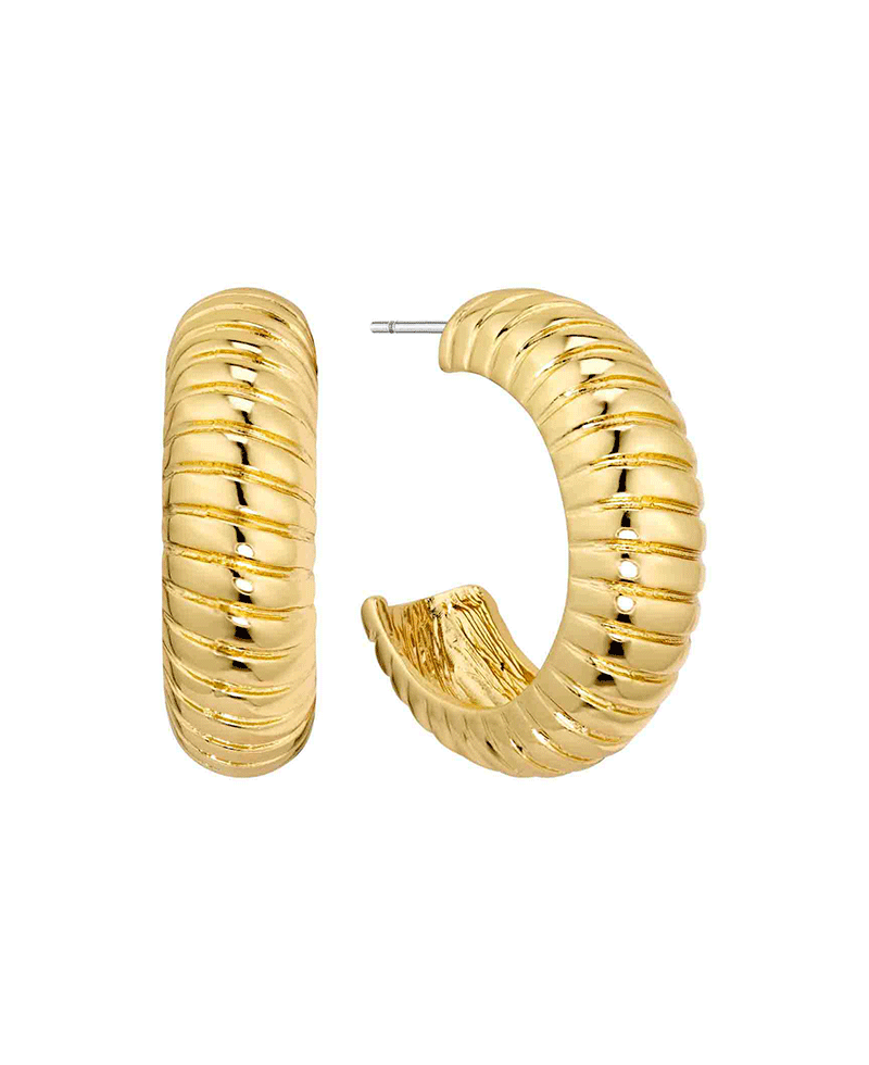 Metal Texture 30mm Hoop Earring