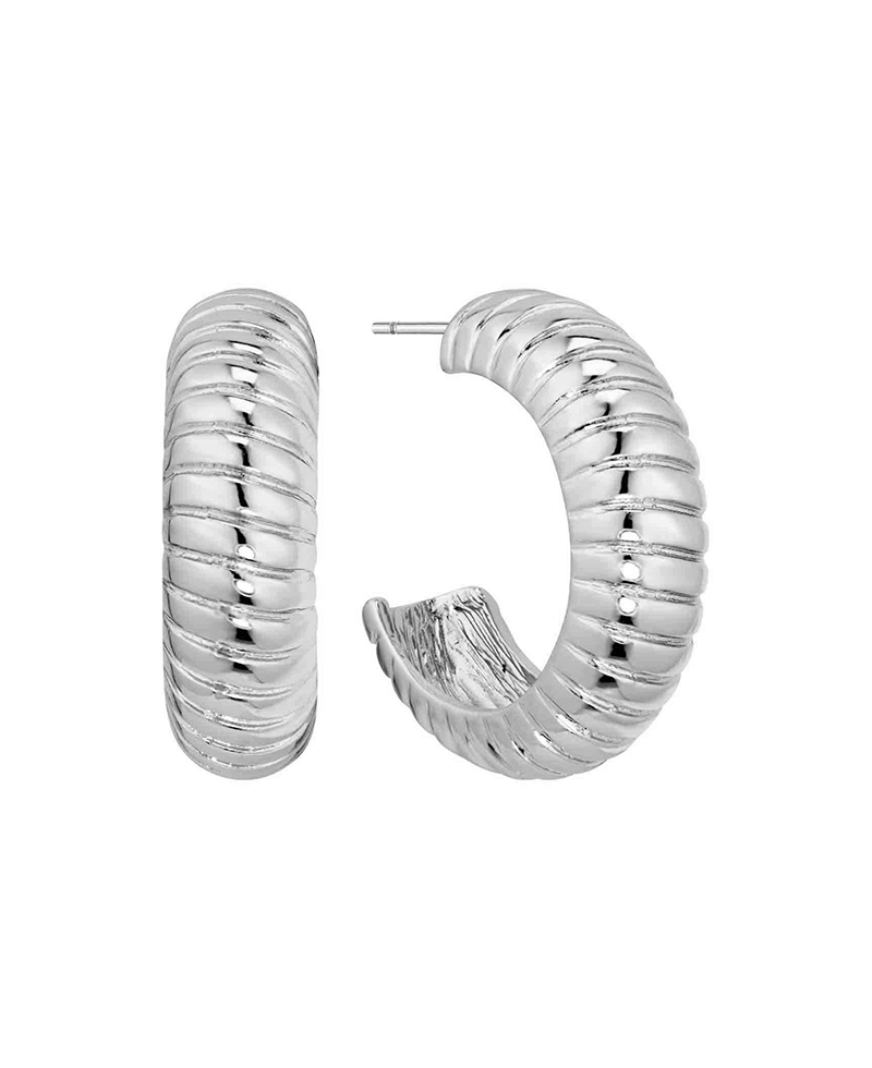 Metal Texture 30mm Hoop Earring