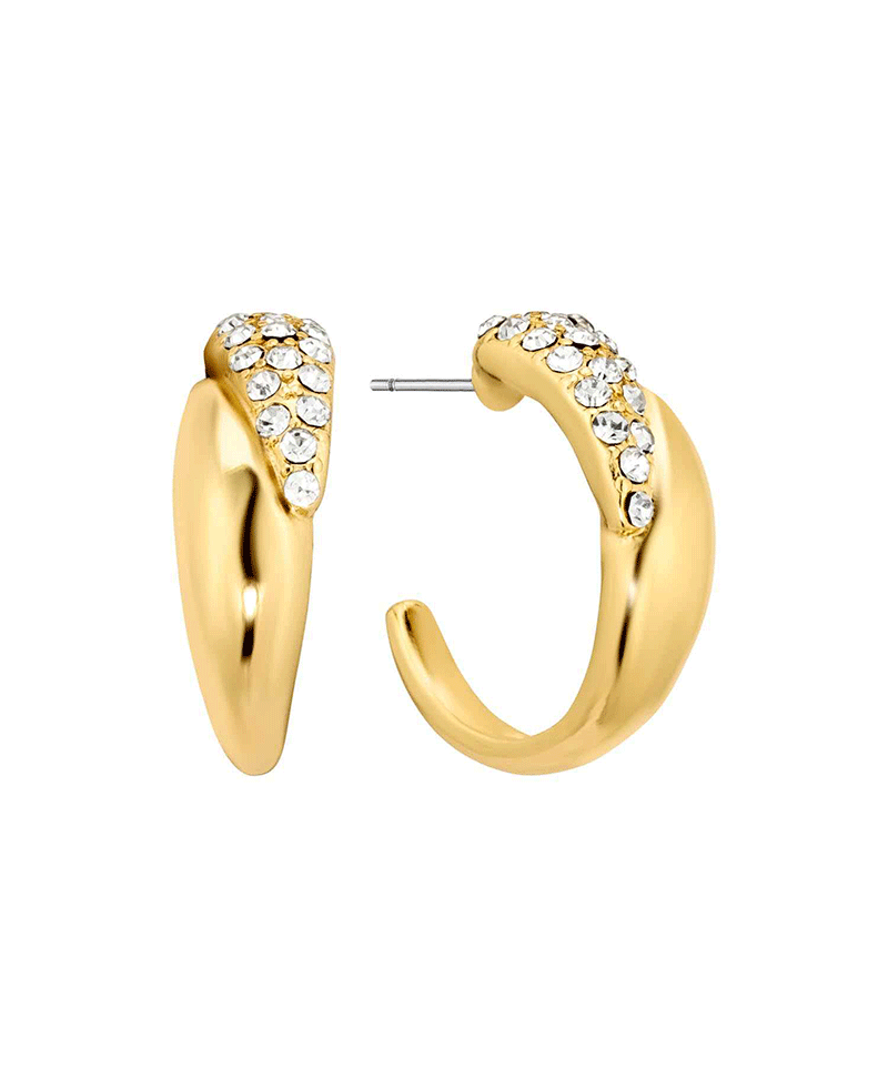 Paved Crystal 25mm Hoop Earring