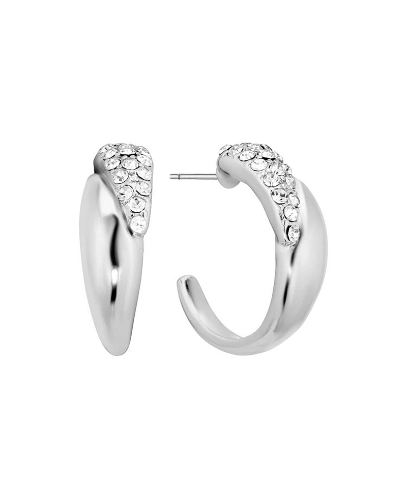 Paved Crystal 25mm Hoop Earring