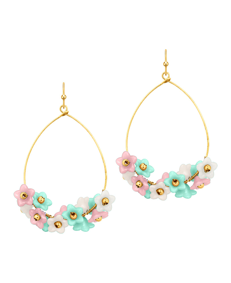 Flower Acrylic Teardrop Earring