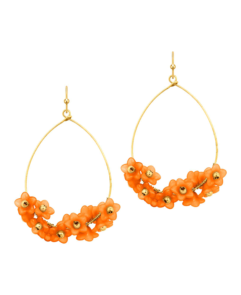 Flower Acrylic Teardrop Earring