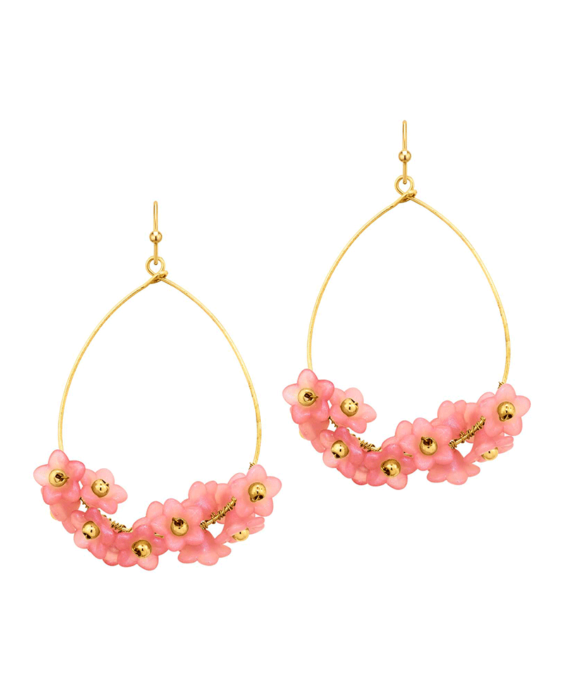 Flower Acrylic Teardrop Earring