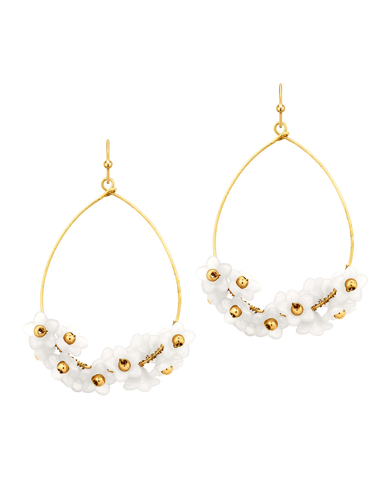 Flower Acrylic Teardrop Earring