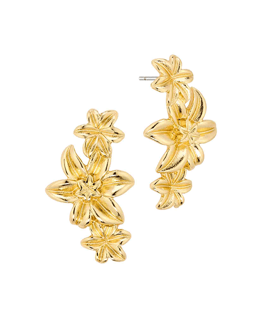 Metal Flower Post Earring
