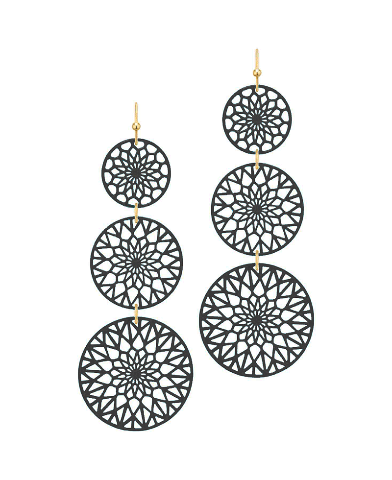 Metal Filigree Drop Earring