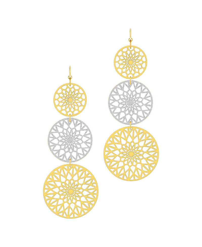 Metal Filigree Drop Earring