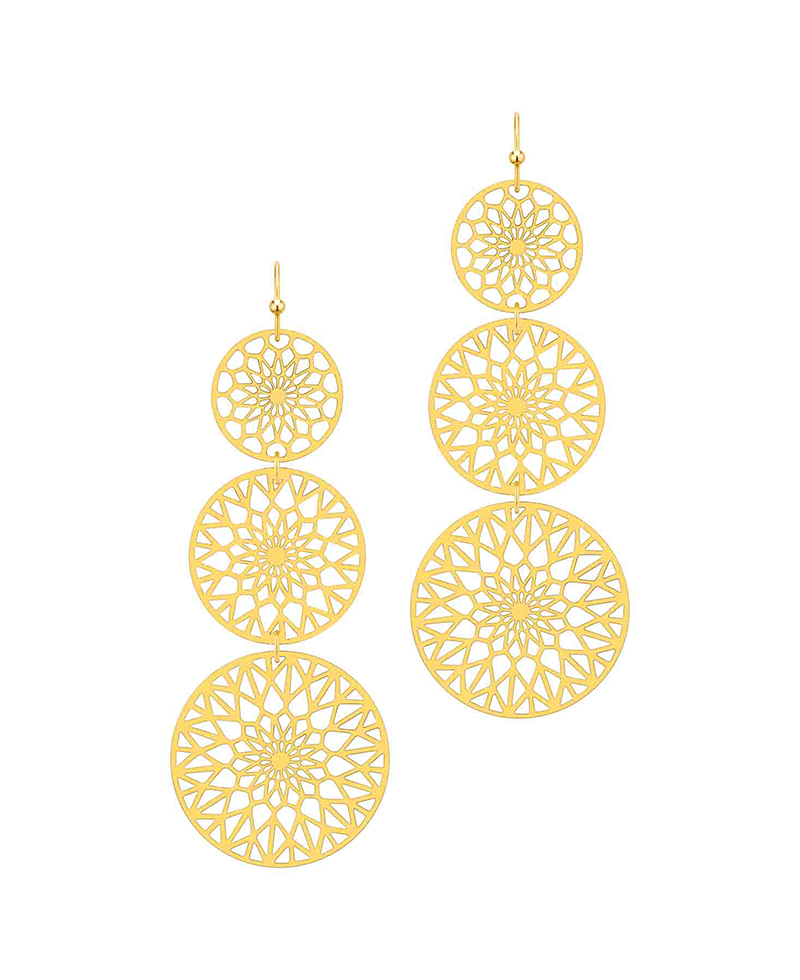 Metal Filigree Drop Earring