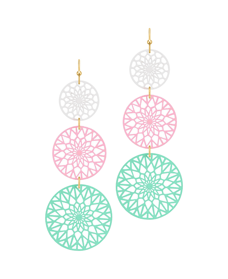 Metal Filigree Drop Earring
