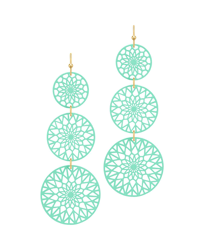 Metal Filigree Drop Earring