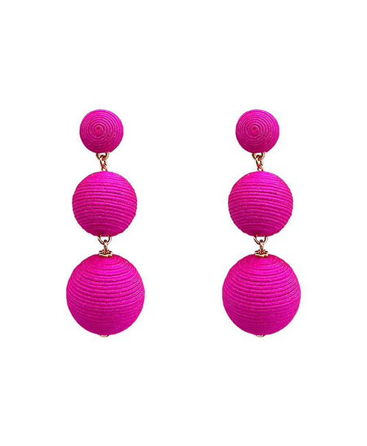 Triple Cord Ball Earring