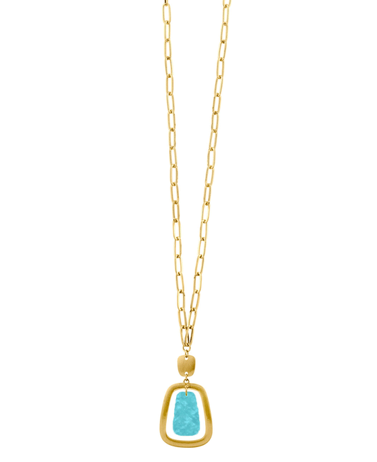 Metal Frame w/ Acetate Necklace