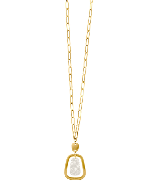 Metal Frame w/ Acetate Necklace