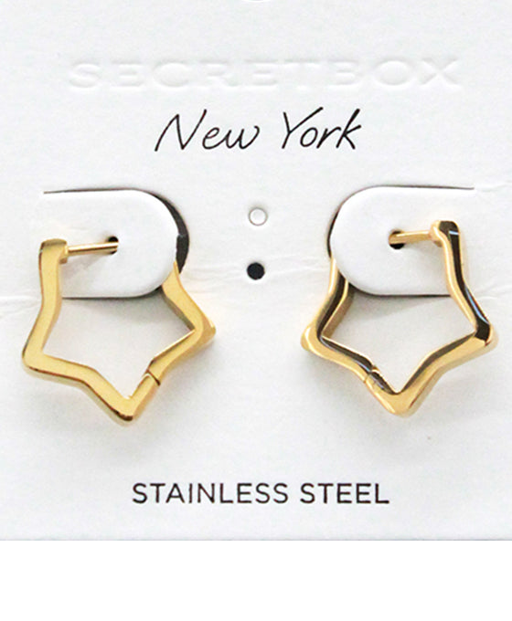 Stainless Steel Star Hoop Earring