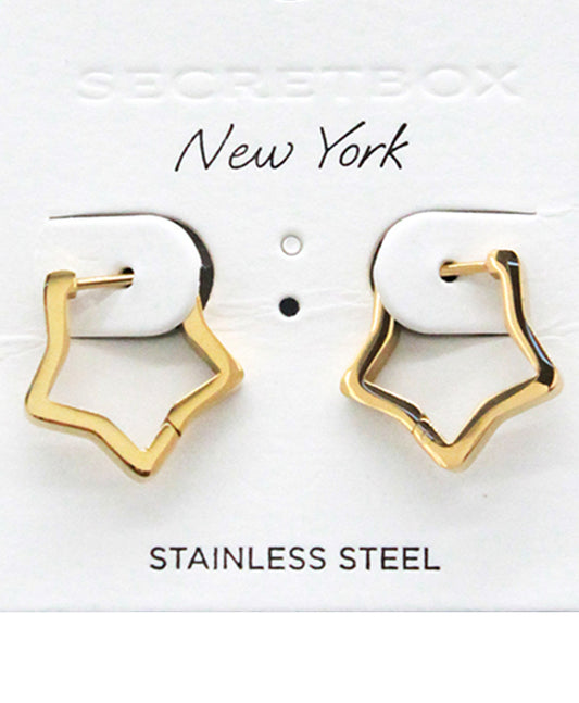 Stainless Steel Star Hoop Earring