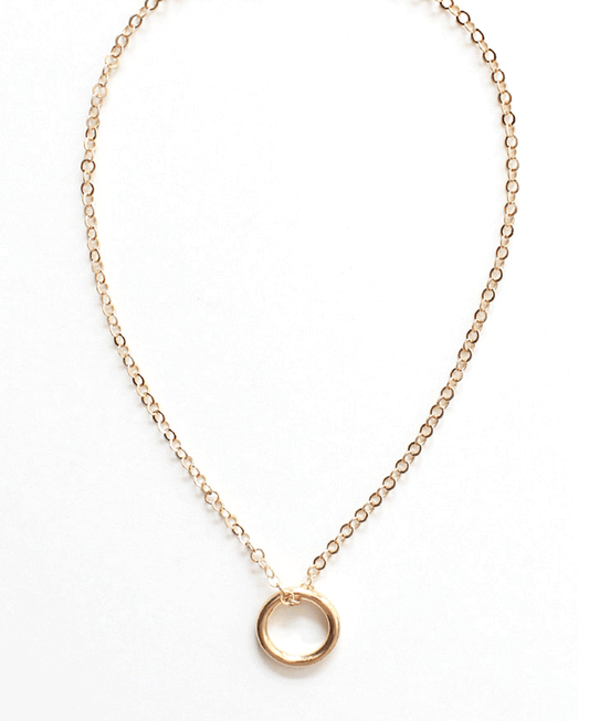 Open Circle Pendant Chain Necklace