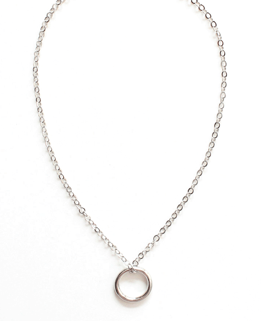 Open Circle Pendant Chain Necklace