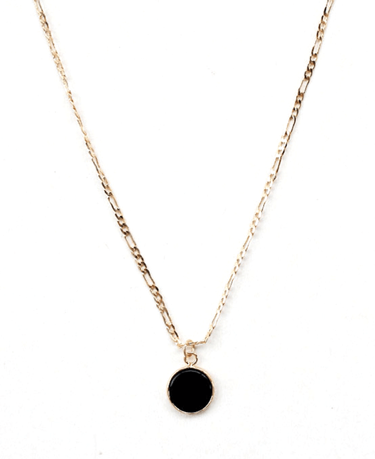 Round Stone Pendant Chain Necklace