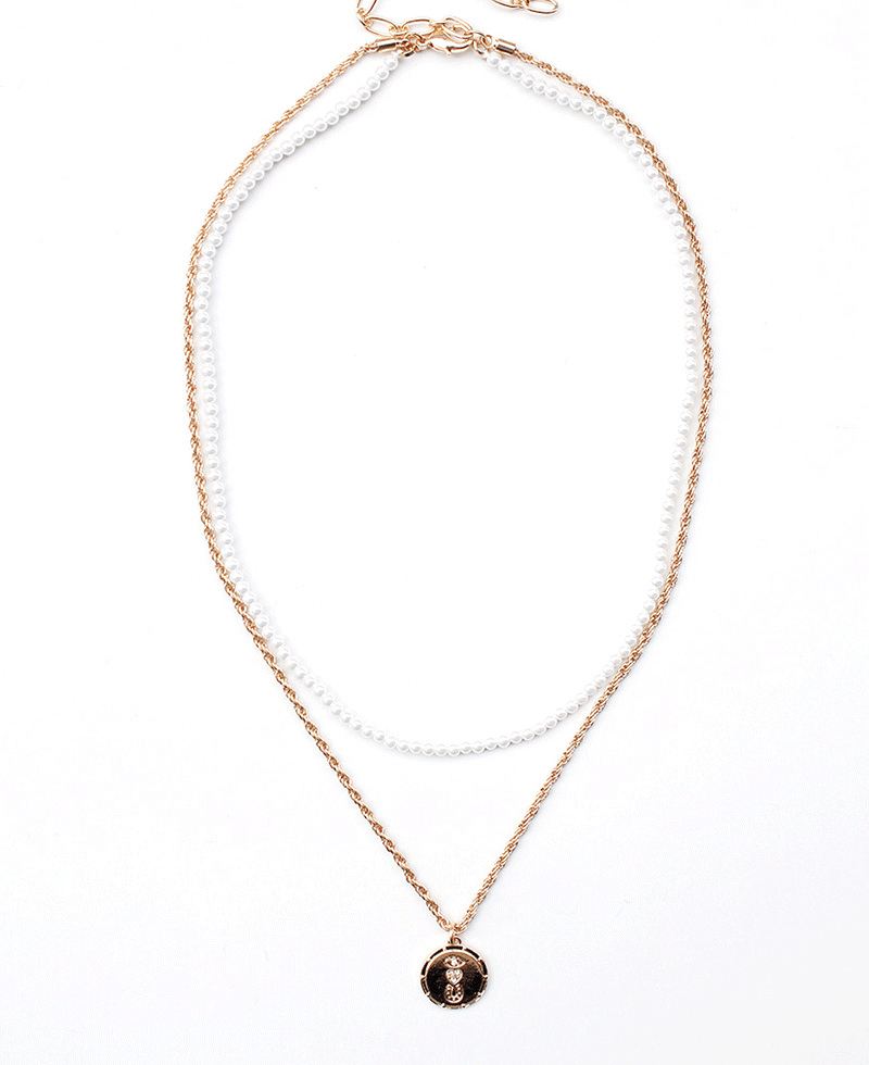 Multi Strand Coin Pendant Necklace