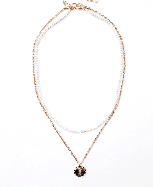 Multi Strand Coin Pendant Necklace