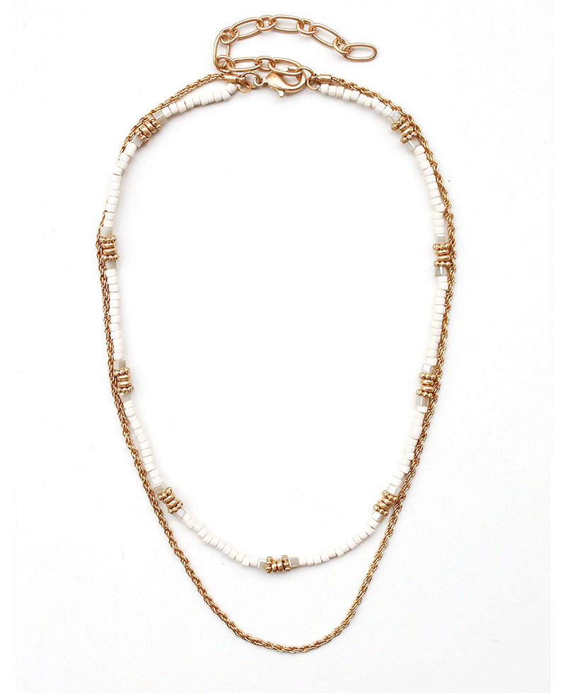 Beads & Chain Layered Necklace