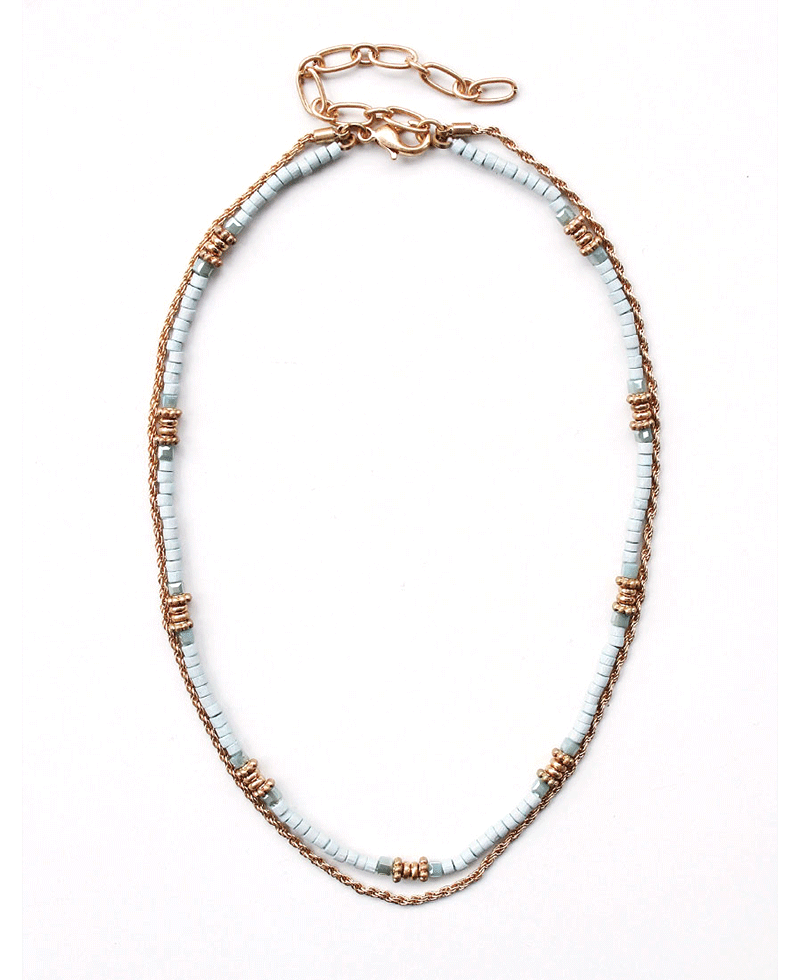 Beads & Chain Layered Necklace