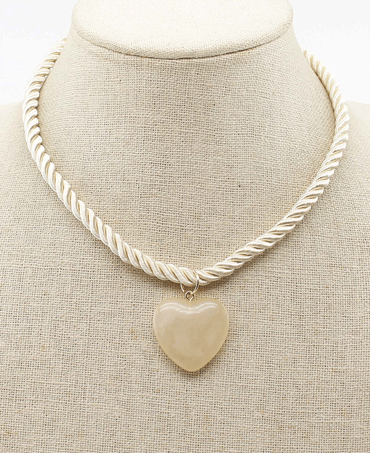 Heart Pendant Cord Short Necklace