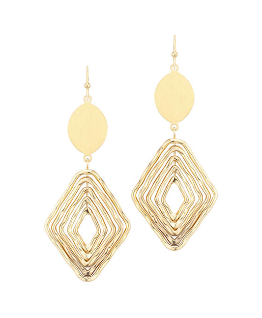 Metal Texture Diamond Earring