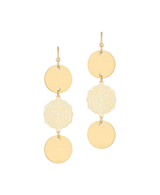 Metal Filigree Circle Earring