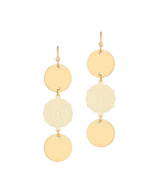 Metal Filigree Circle Earring