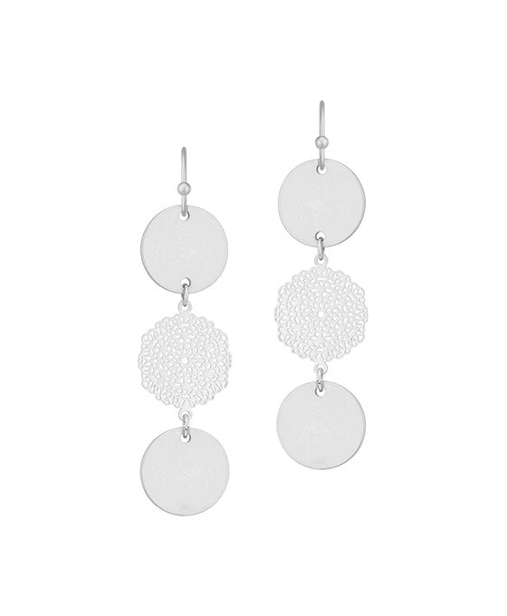 Metal Filigree Circle Earring