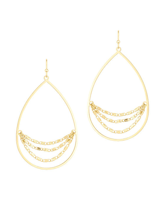 Chain Metal Teardrop Earring