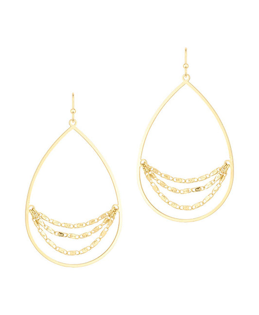 Chain Metal Teardrop Earring