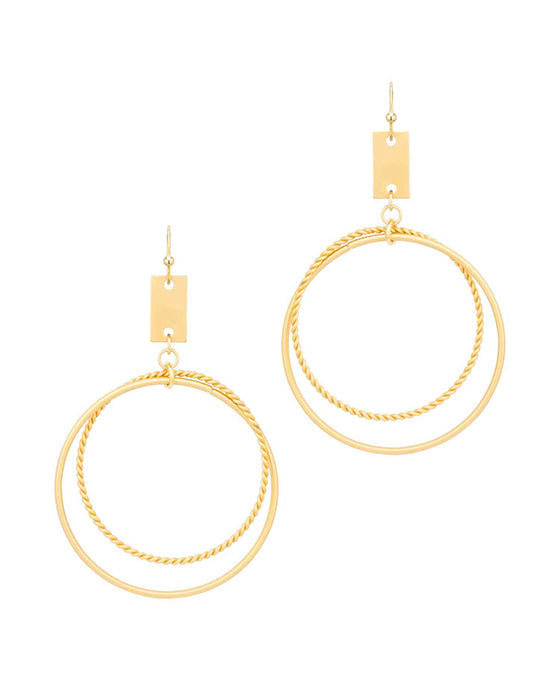 Metal Texture Circle Earring