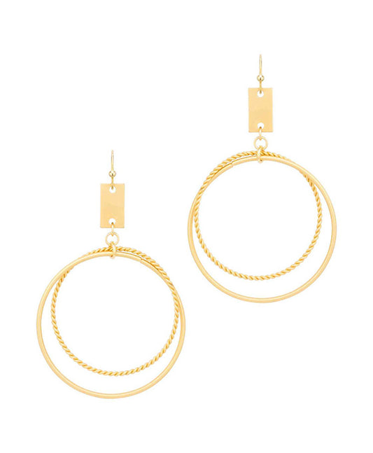 Metal Texture Circle Earring