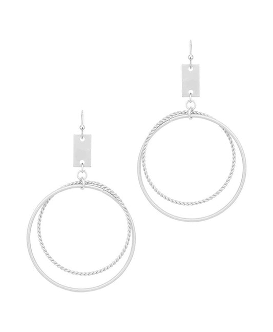 Metal Texture Circle Earring