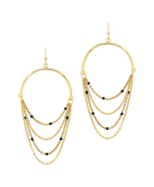 Metal w/ Chain Dangle Earring