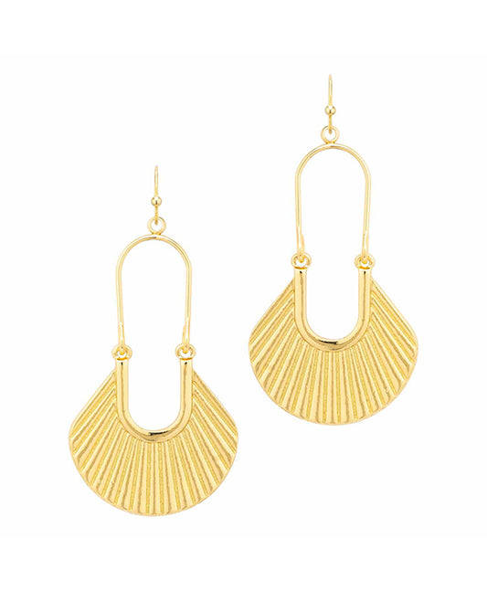 Metal Texture Fan Shape Earring