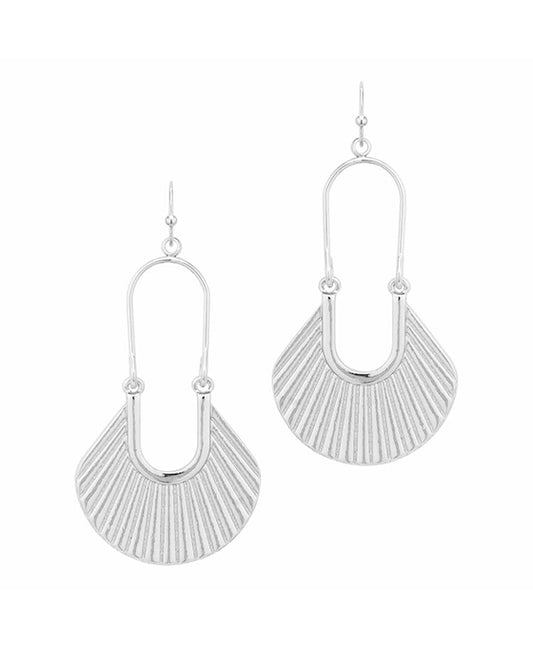 Metal Texture Fan Shape Earring
