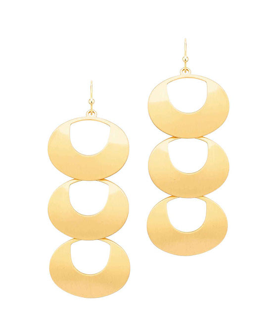Metal Oval Drop Earring