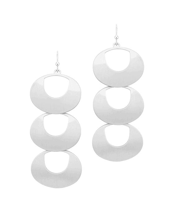 Metal Oval Drop Earring